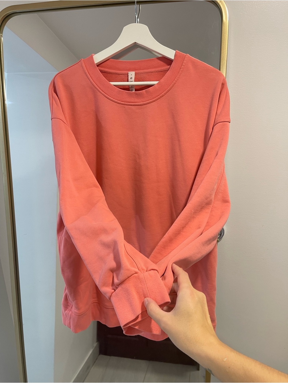 Lululemon Perfectly Oversized Crew Size 8 Pink Coral Tone 100% cotton - Picture 6 of 12